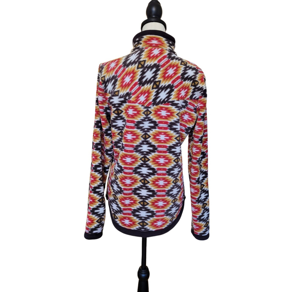 Outback Trading Company Southwestern Print Quarter Zip Bella Henley Pullover MD - Picture 2 of 11